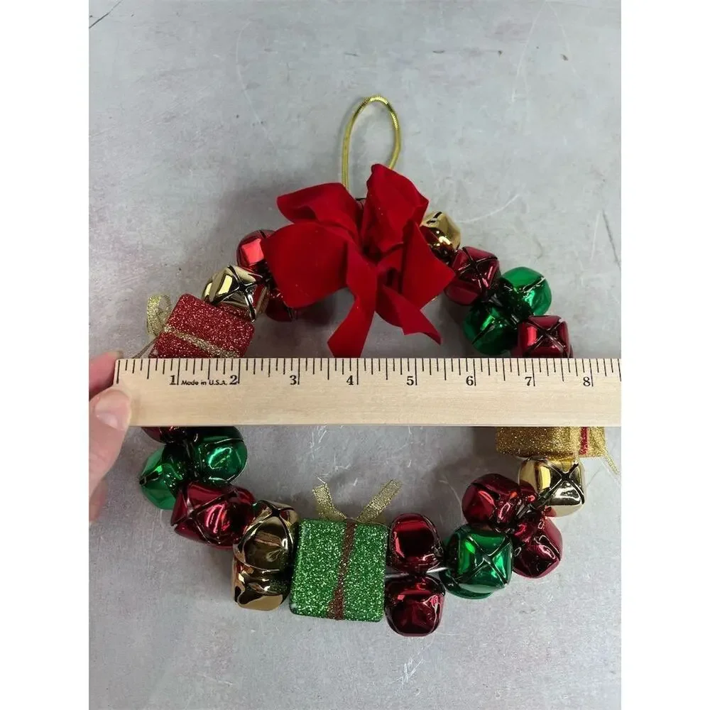 Christmas Jingle Bell‎ Wreath Multicolor Holiday Door Decoration